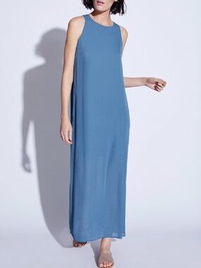 Sleeveless Blue Maxi Dress - Elegant Everyday Slip
